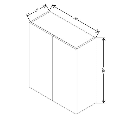 CNC Concord Newport White 30" W X 36" H Double Door Wall Cabinet