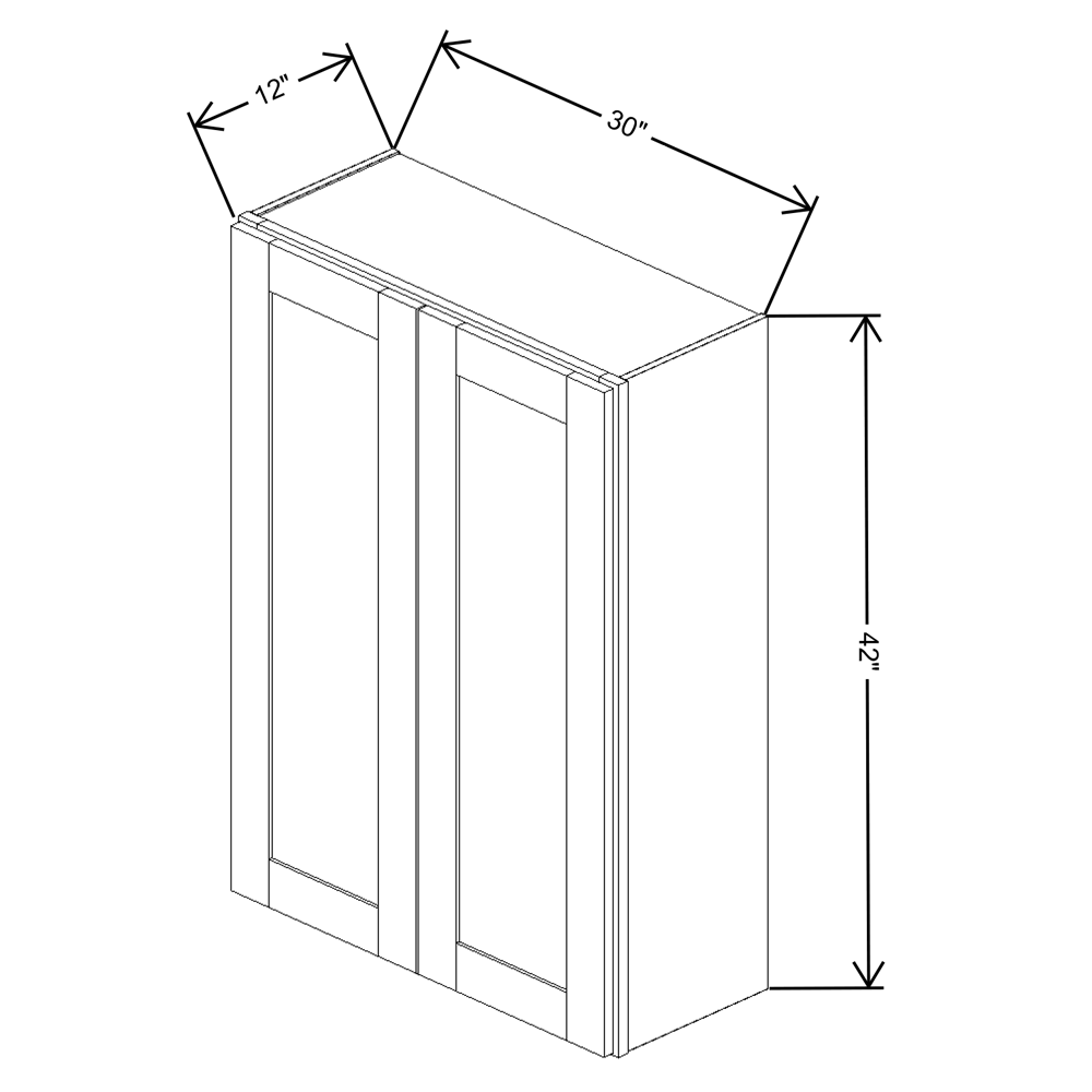 Fabuwood Allure Luna Kona Wall 30"W x 42"H Shaker Cabinet