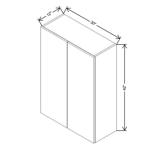 CNC Concord Newport White 30" W X 42" H Double Door Wall Cabinet