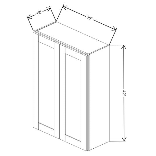 Fabuwood Value Premium Hallmark Frost Wall 30"W x 42"H Shaker Cabinet