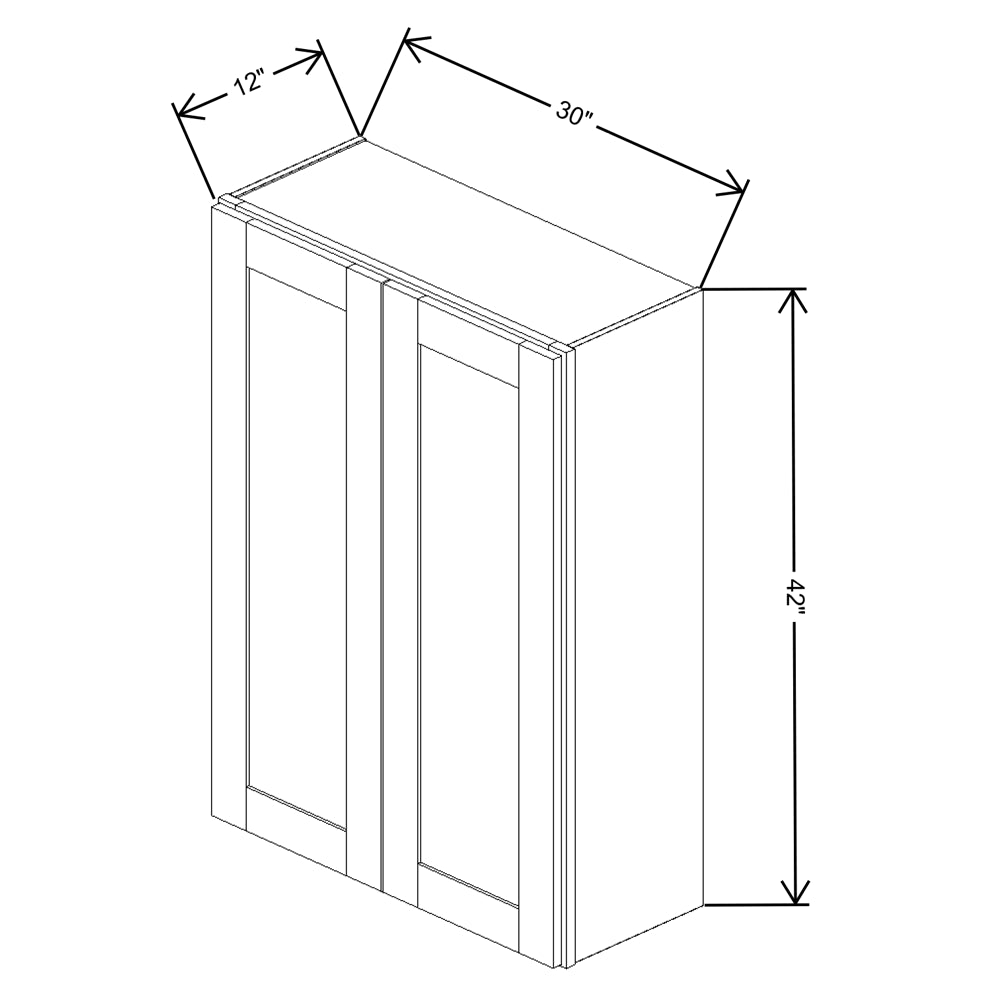 Fabuwood Quest Metro Java Wall 30"W x 42"H Shaker Cabinet