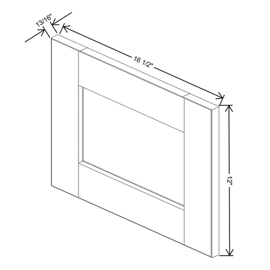 J&K White Shaker S8 Dummy Door Panel 16 1/2" W x 12" H