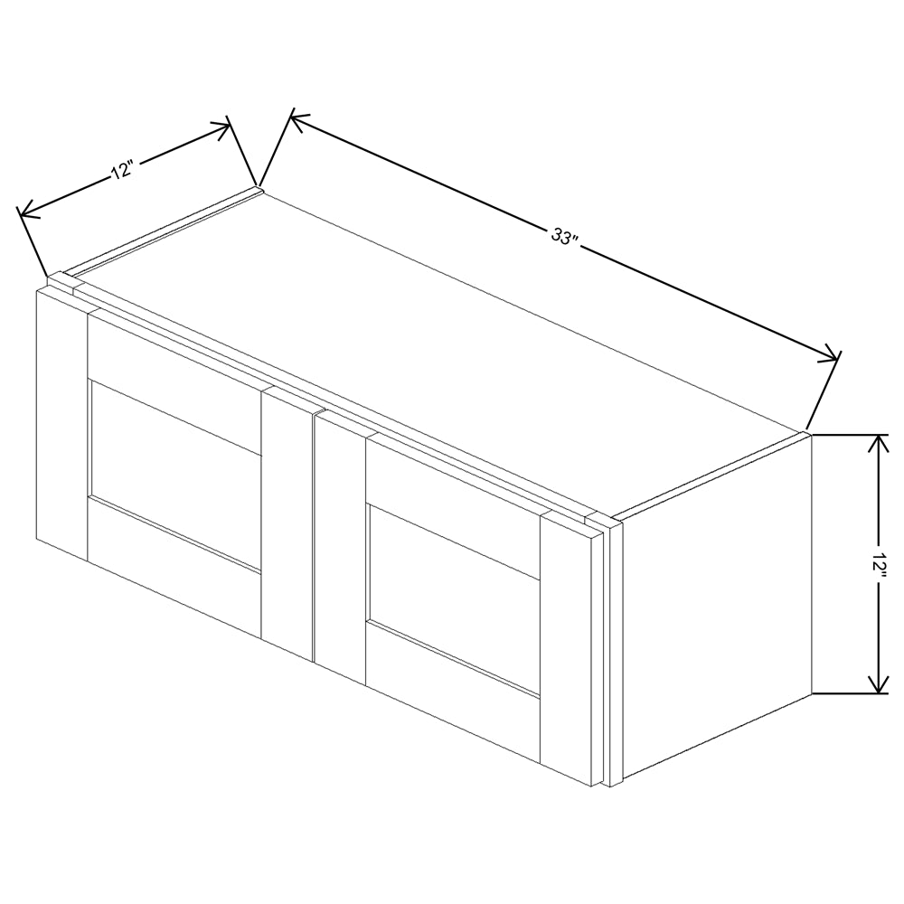 Fabuwood Allure Luna Kona Wall 33"W x 12"H Shaker Cabinet