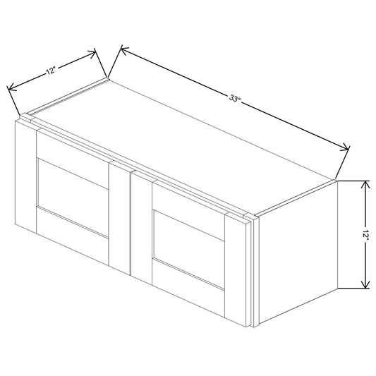 Fabuwood Allure Luna Kona Wall 33"W x 12"H Shaker Cabinet