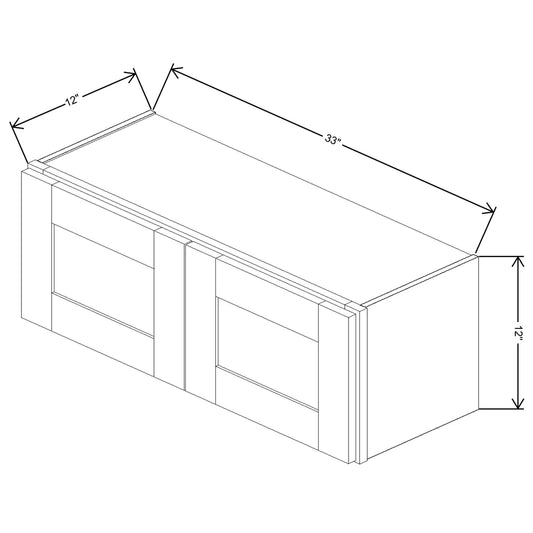 Fabuwood Allure Luna Desert Oak 33" W X 12" H X 12" D Double Door Wall Cabinet