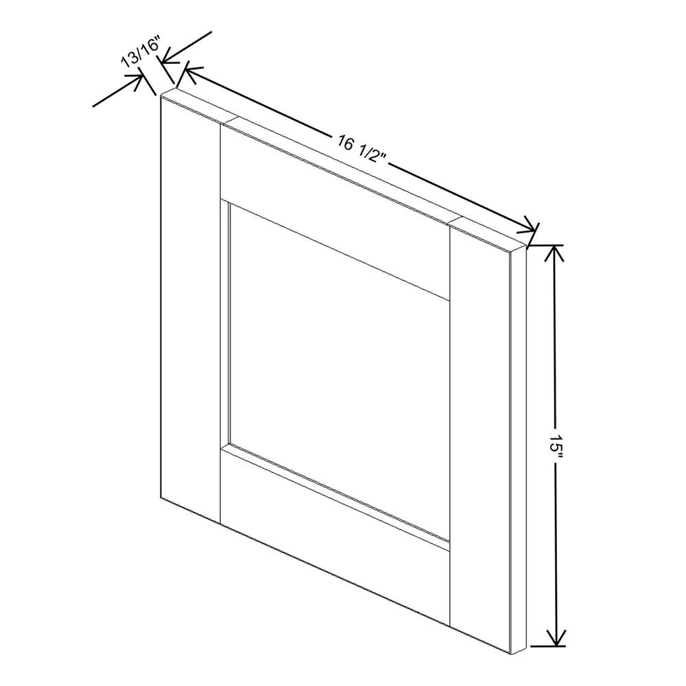 J&K White Shaker S8 Dummy Door Panel 16 1/2" W x 15" H