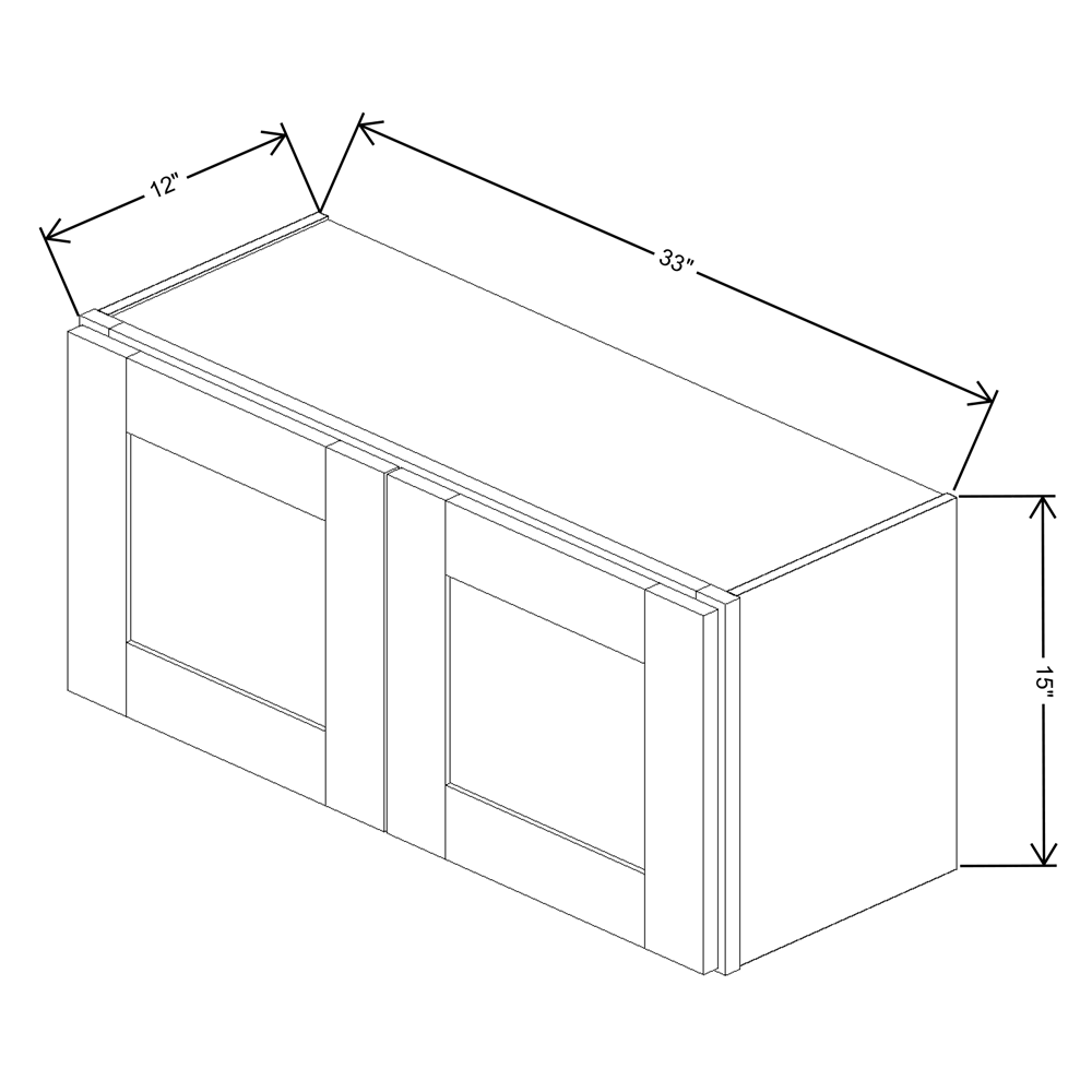 Fabuwood Quest Discovery Frost Wall 33"W x 15"H Shaker Cabinet