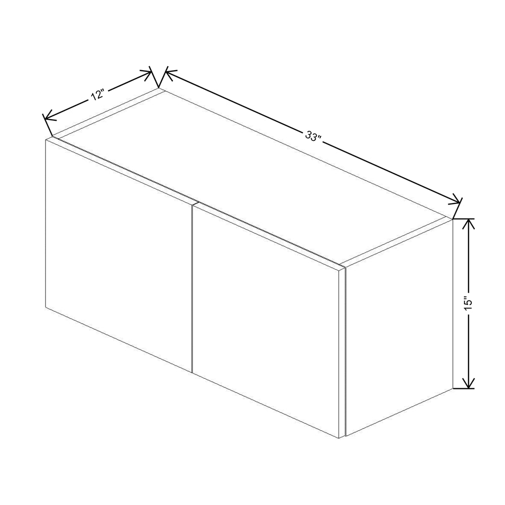 CNC Luxor Harvest 33" W X 15" H Double Door Wall Cabinet