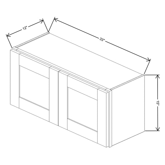 Fabuwood Quest Discovery Frost Wall 33"W x 15"H Shaker Cabinet