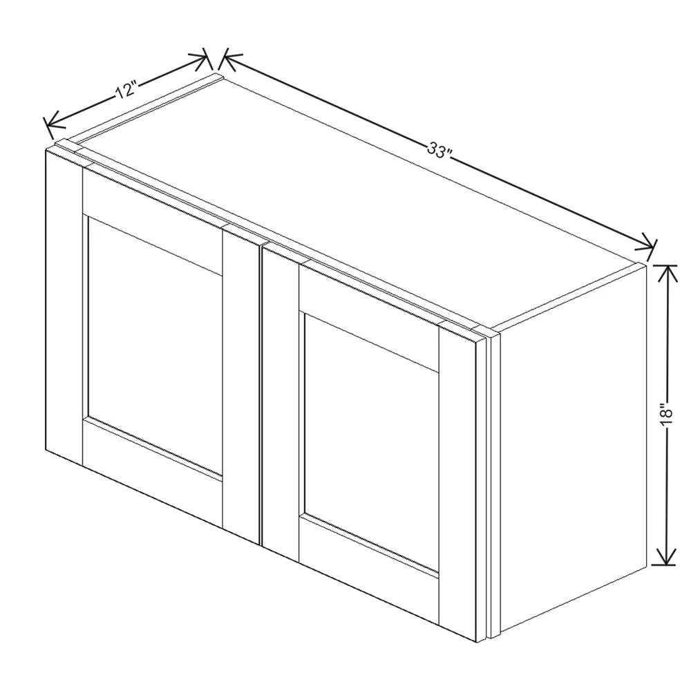 J&K Chocolate Glazed M01 Double Door Wall Cabinet - 33" W x 18" H