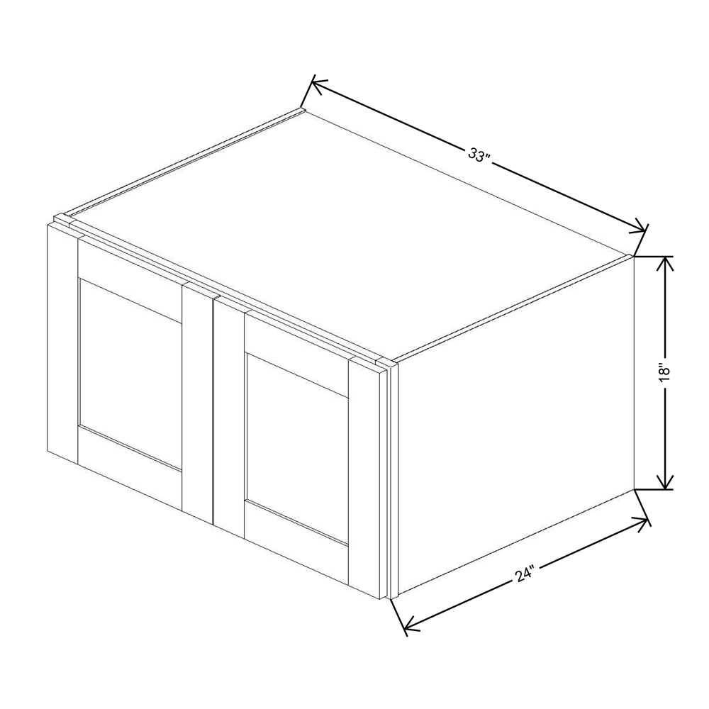 Fabuwood Allure Imperio Nickel 33"W X 18"H  Wall X 24"Deep Wall