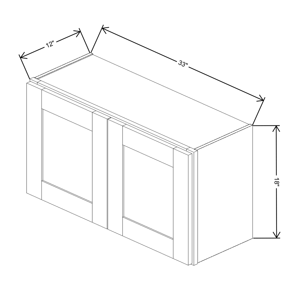 Fabuwood Allure Imperio Dove Wall 33"W x 18"H Shaker Cabinet