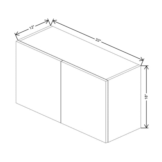CNC Concord Newport White 33" W X 18" H Double Door Wall Cabinet