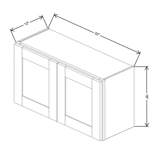 Fabuwood Quest Metro Mist Wall 33"W x 18"H Shaker Cabinet