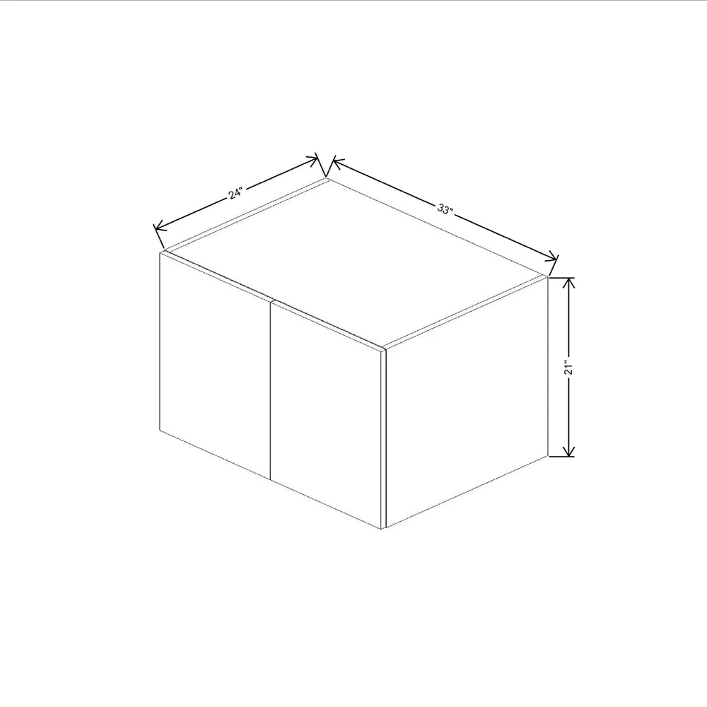 Fabuwood Illume Catalina Grigio Gloss 33" W X 21" H X 24" D Double Door Wall Cabinet