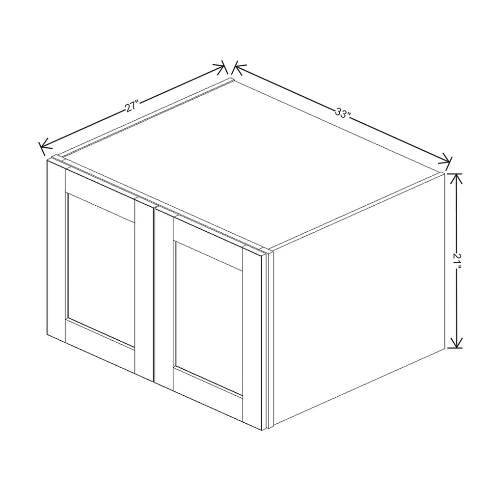 J&K White Shaker S8 Refrigerator Wall Cabinet - 33" W x 21" H x 27" D