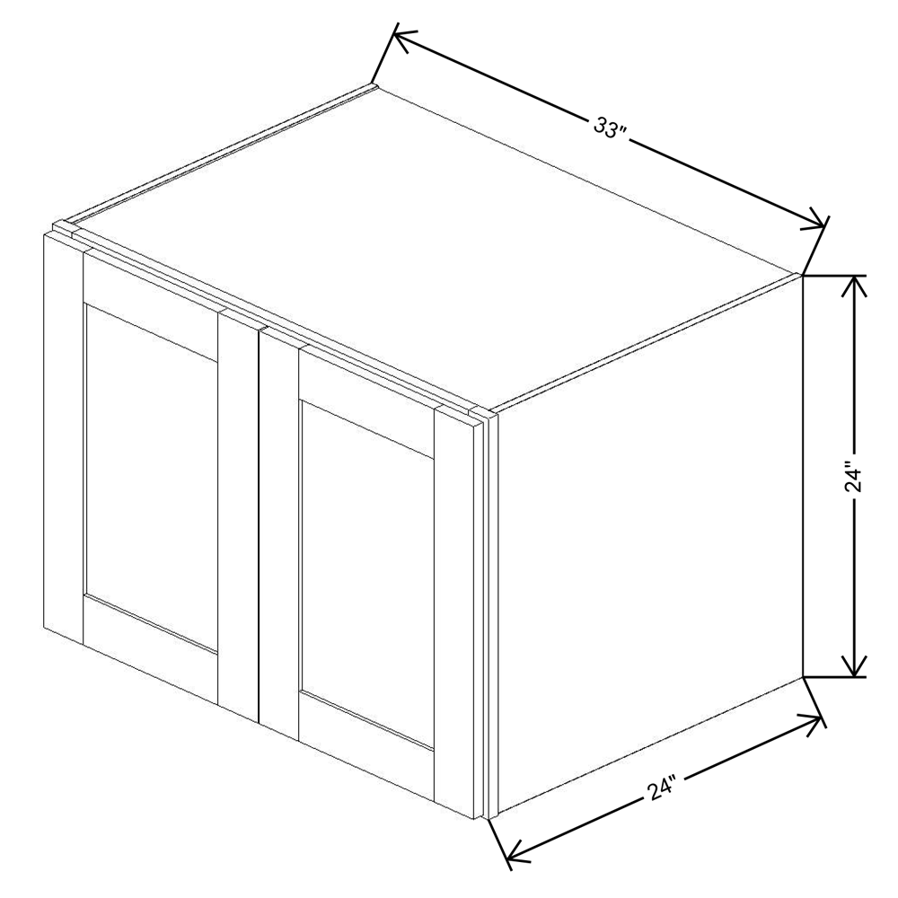 Fabuwood Quest Discovery Frost 33"W X 24"H X 24"Deep Wall