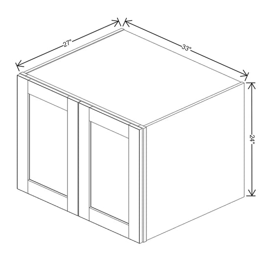 J&K Greige K3 Refrigerator Wall Cabinet - 33" W x 24" H x 27" D