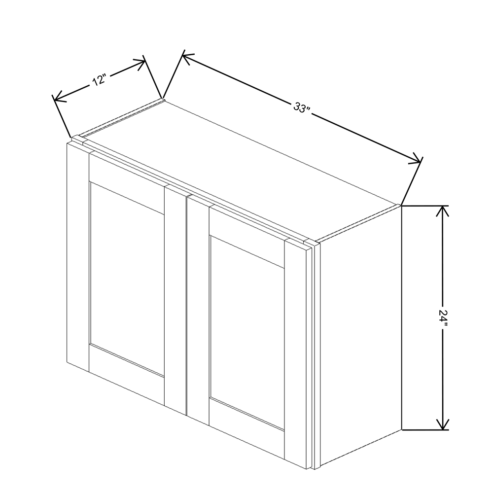 Fabuwood Allure Onyx Horizon  Wall 33"W x 24"H Shaker Cabinet