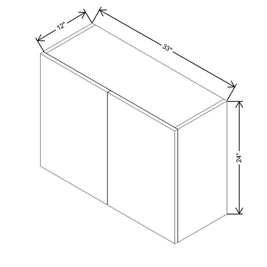 CNC Concord Newport White 33" W X 24" H Double Door Wall Cabinet