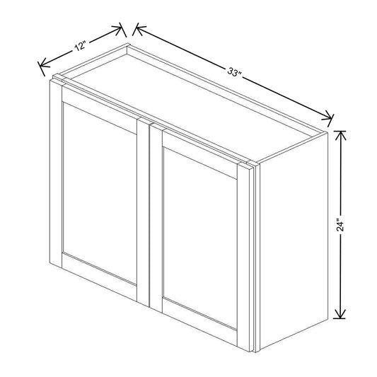 Wolf Classic York White Paint 33"W X 24"H Wall Cabinet