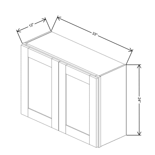 Fabuwood Quest Discovery Frost Wall 33"W x 24"H Shaker Cabinet