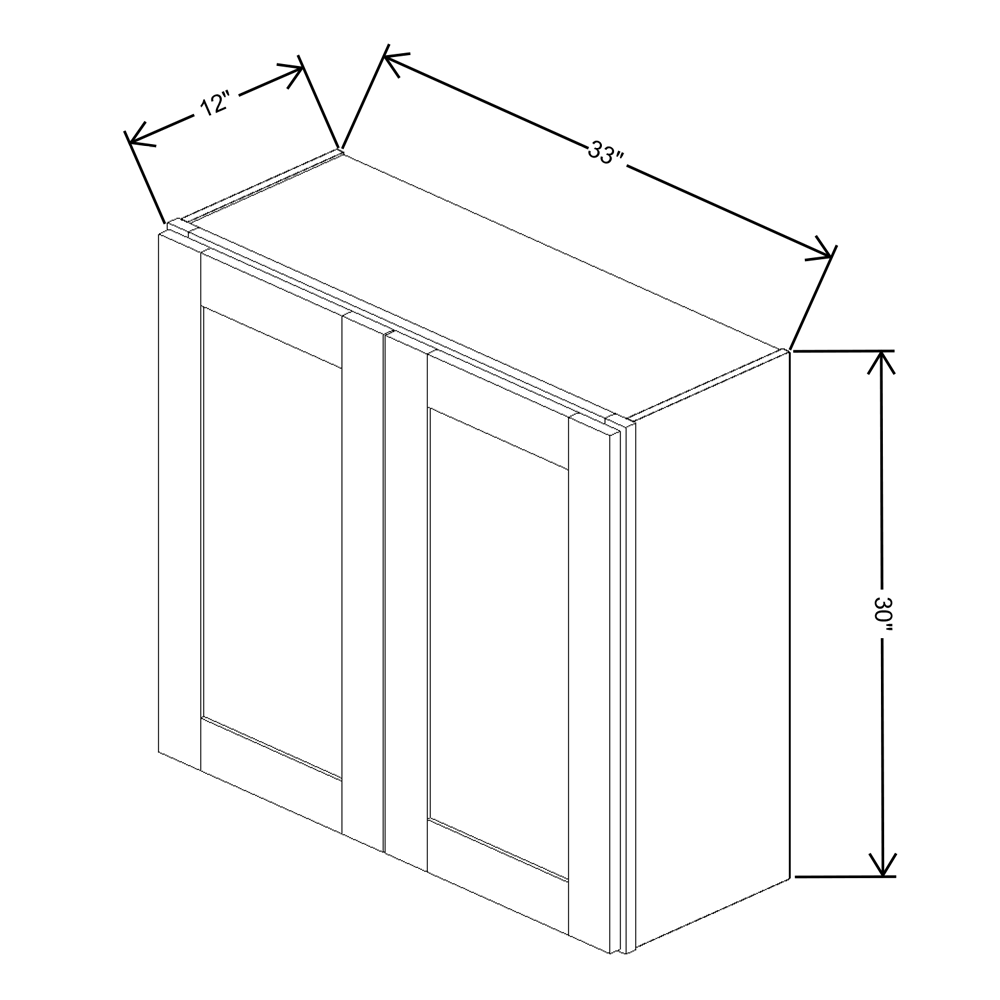 Fabuwood Allure Fusion Dove Wall 33"W x 30"H Shaker Cabinet