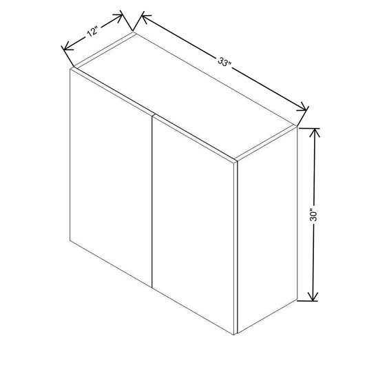 CNC Concord Newport White 33" W X 30" H Double Door Wall Cabinet