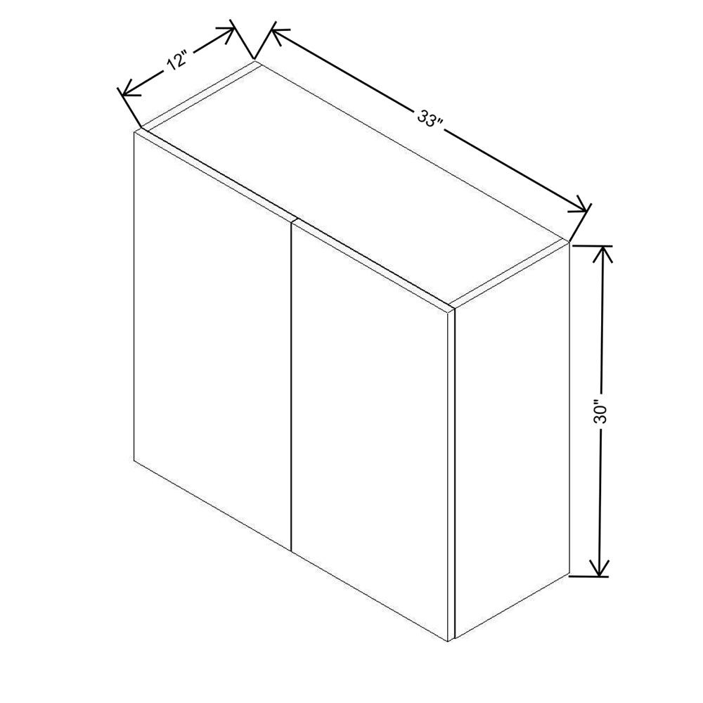 CNC Concord Elegant Dove 33" W X 30" H Double Door Wall Cabinet