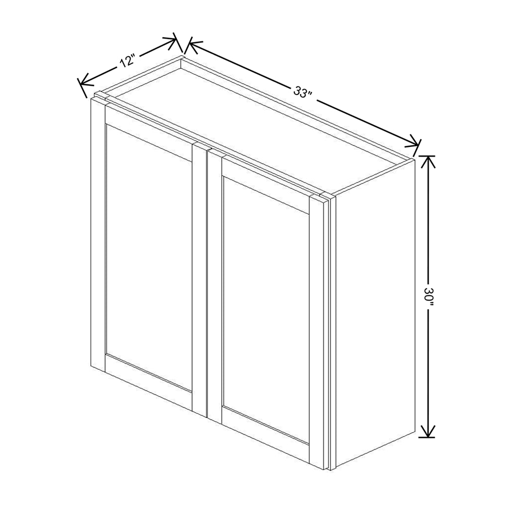 Wolf Classic Dartmouth Brownstone Stain 33"W X 30"H Wall Cabinet