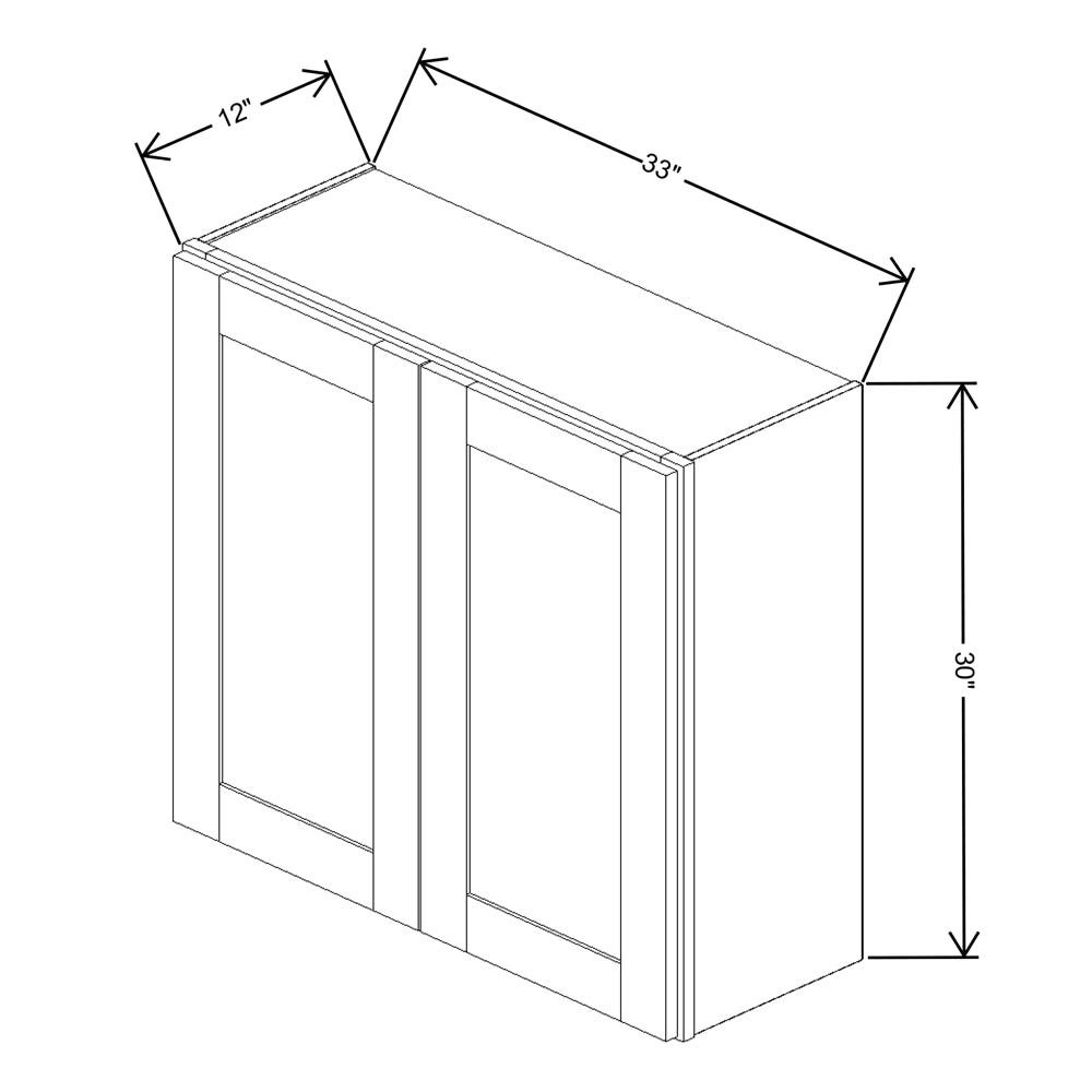 Fabuwood Allure Luna Timber Wall 33"W x 30"H Shaker Cabinet