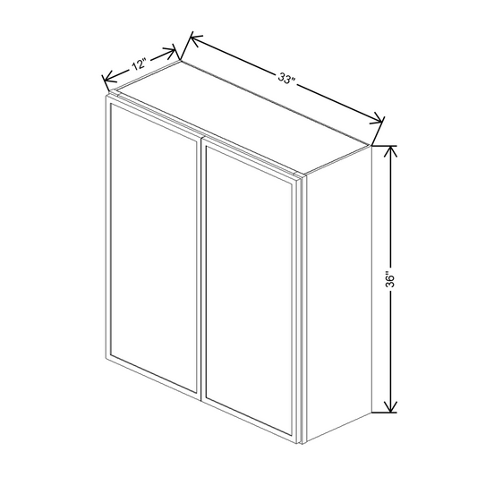 Cubitac Prestige Newport Latte 33"W X 36"H Wall Cabinet