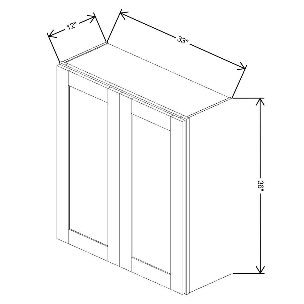 Fabuwood Allure Luna Kona Wall 33"W x 36"H Shaker Cabinet