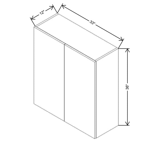 CNC Concord Newport White 33" W X 36" H Double Door Wall Cabinet