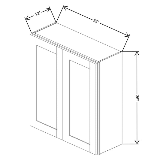 Fabuwood Allure Imperio Dove Wall 33"W x 36"H Shaker Cabinet