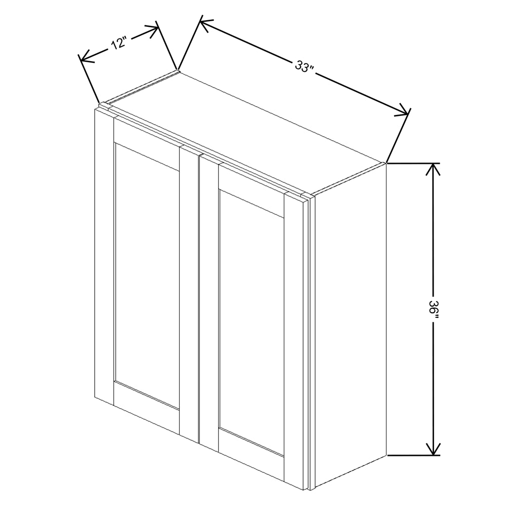 Fabuwood Allure Onyx Frost  Wall 33"W x 36"H Shaker Cabinet