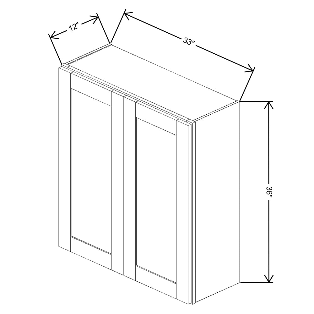 Fabuwood Allure Luna Desert Oak 33" W X 36" H X 12" D Double Door Wall Cabinet