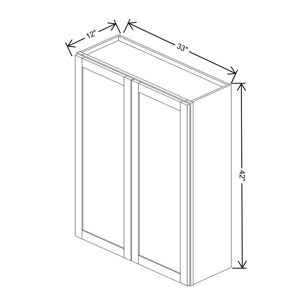 Wolf Classic Dartmouth 5-piece White Paint 33"W X 42"H Wall Cabinet