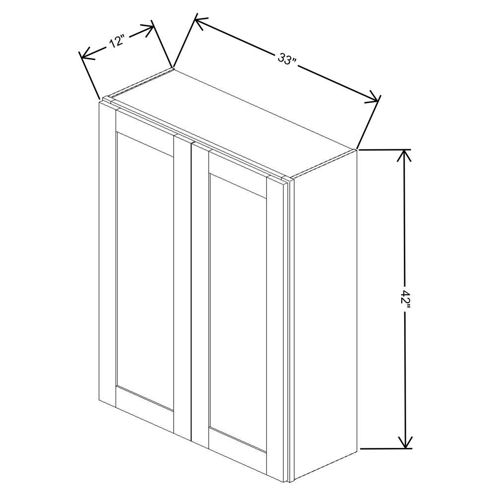 Fabuwood Quest Metro Java Wall 33"W x 42"H Shaker Cabinet