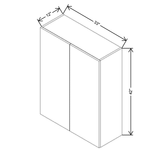 CNC Concord Newport White 33" W X 42" H Double Door Wall Cabinet