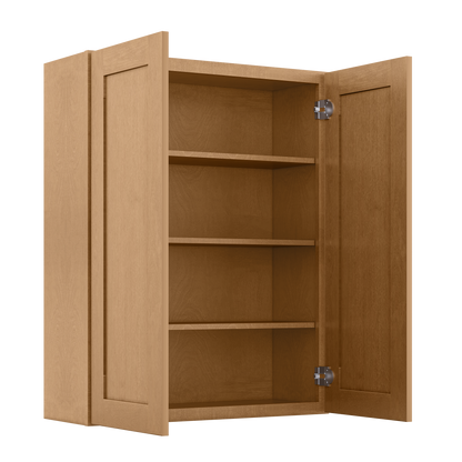 Wall Kitchen Cabinet W3342 Shaker Toffee LessCare 33 in. width 42 in. height 12 in. depth