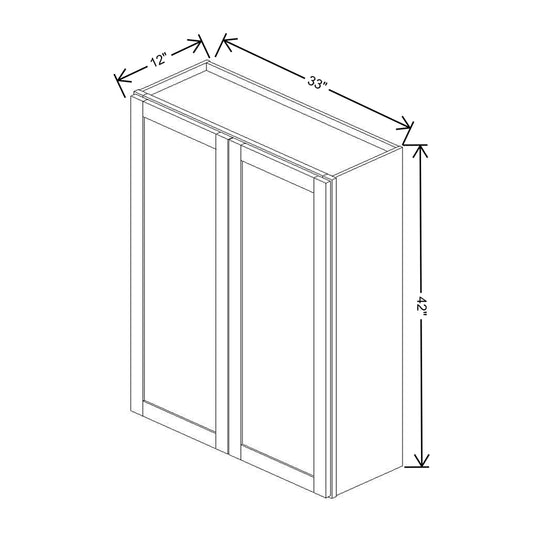 Wolf Classic Hanover White Paint 33"W X 42"H Wall Cabinet