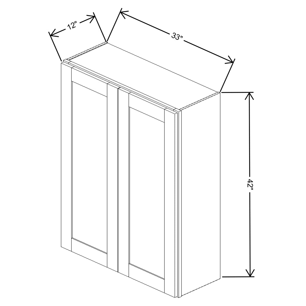 Fabuwood Quest Discovery Frost Wall 33"W x 42"H Shaker Cabinet