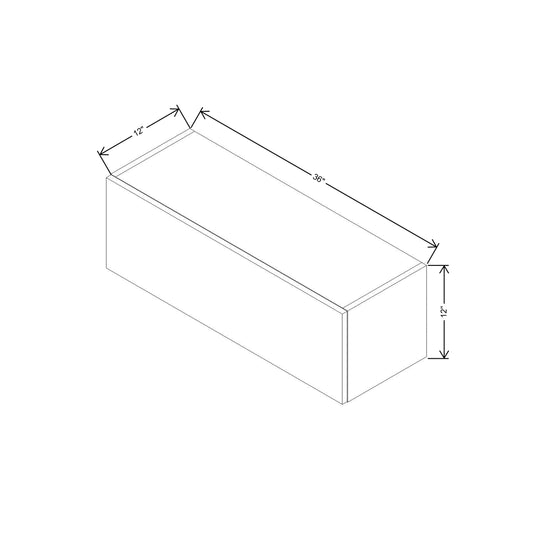CNC Concord Fashion White 36" W X 12" H Horizontal Wall Cabinet