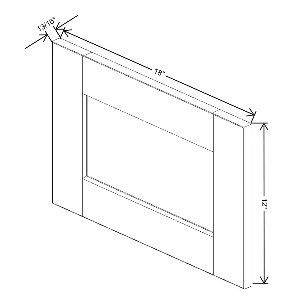 J&K White Shaker S8 Dummy Door Panel 18" W x 12" H