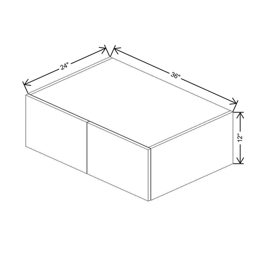 CNC Concord Fashion White 36" W X 12" H X 24" D Double Door Wall Cabinet