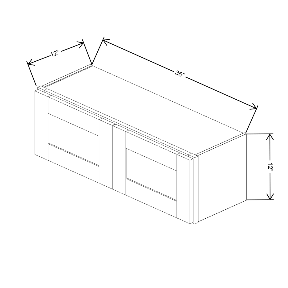 Fabuwood Quest Metro Mist Wall 36"W x 12"H Shaker Cabinet