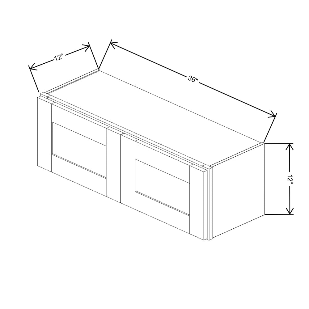 Fabuwood Allure Luna Desert Oak 36" W X 12" H X 12" D Double Door Wall Cabinet