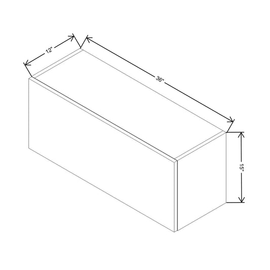 CNC Classic Milano Obsidian 24" W X 36" H Square Corner Wall Cabinet