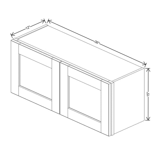 J&K Espresso K8 Double Door Wall Cabinet - 36" W x 15" H